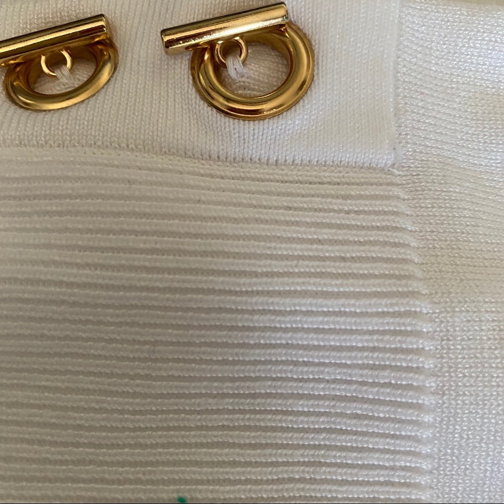 JM COLLECTION OPEN FRONT CARDIGAN TOP-TOGGLE SLEEVES WHITE SIZE MEDIUM PETITE - Picture 8 of 10